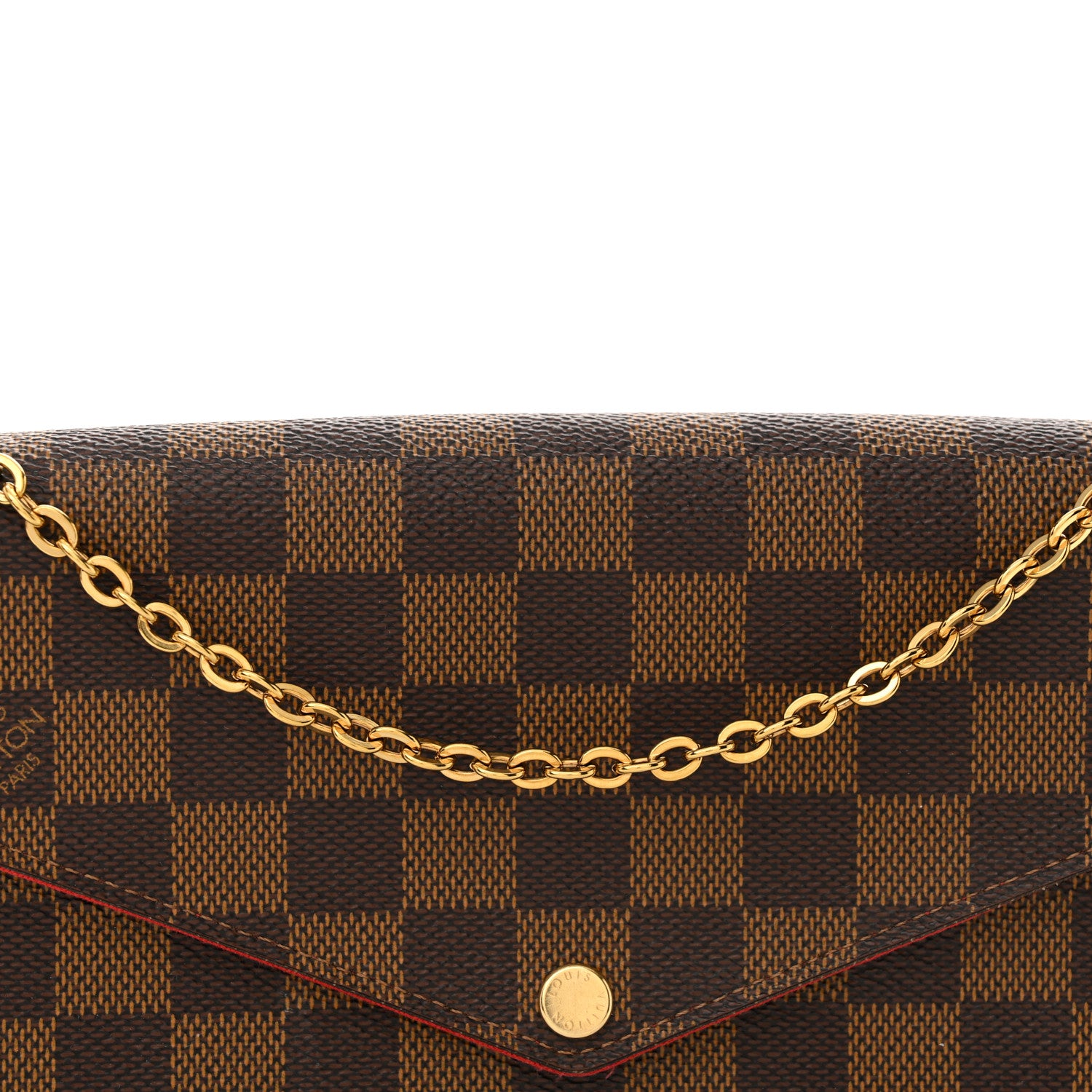 Louis Vuitton Damier Ebene Pochette Felicie Chain Wallet 9 of 13