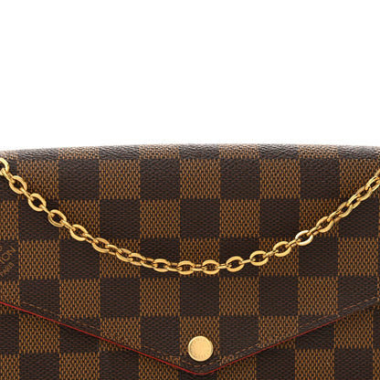 Louis Vuitton Damier Ebene Pochette Felicie Chain Wallet 9 of 13