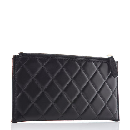 Chanel Lambskin Quilted Classic Zip Pouch Black 3 of 7