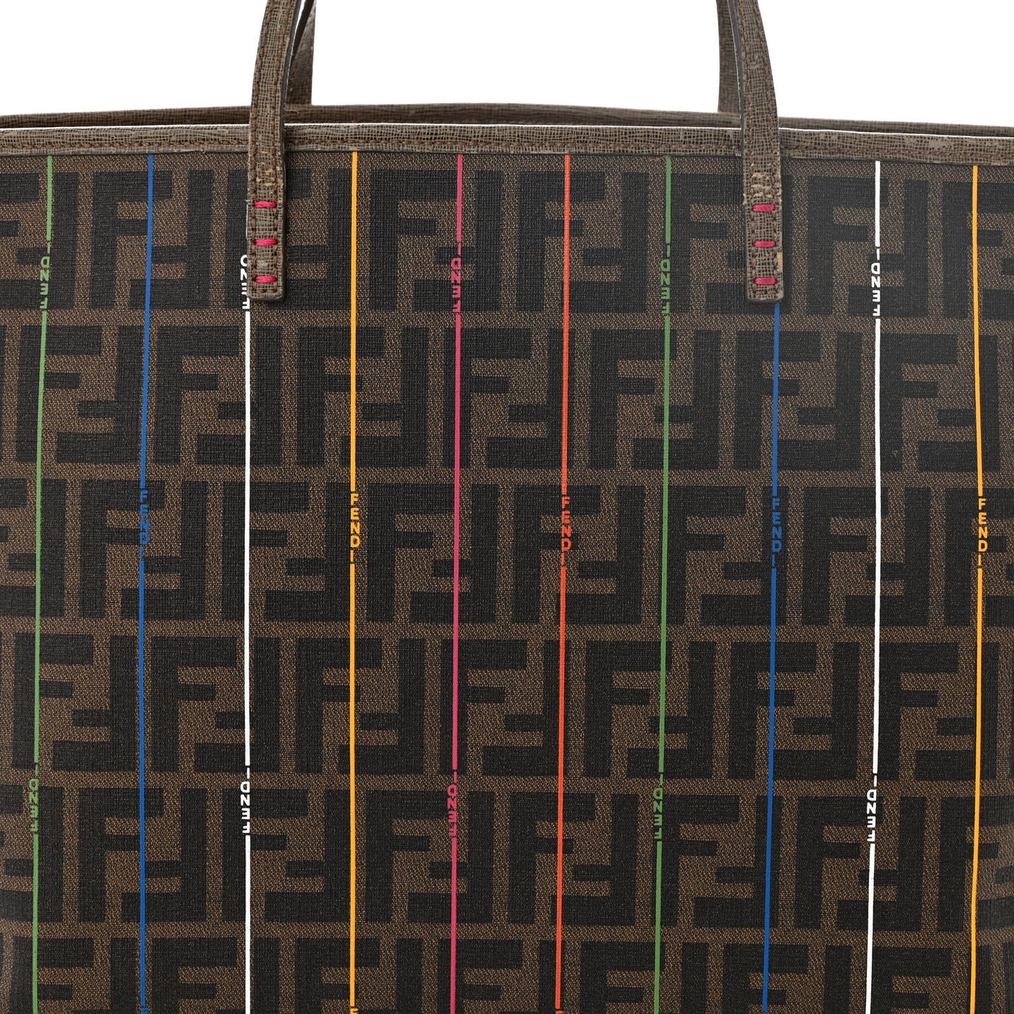 Zucca Spalmati Striped Large Roll Tote Tobacco Multicolor