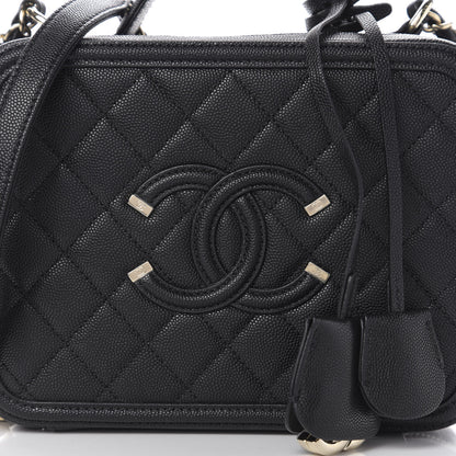 Chanel Caviar Quilted Medium CC Filigree Vanity Case Black 10 of 11