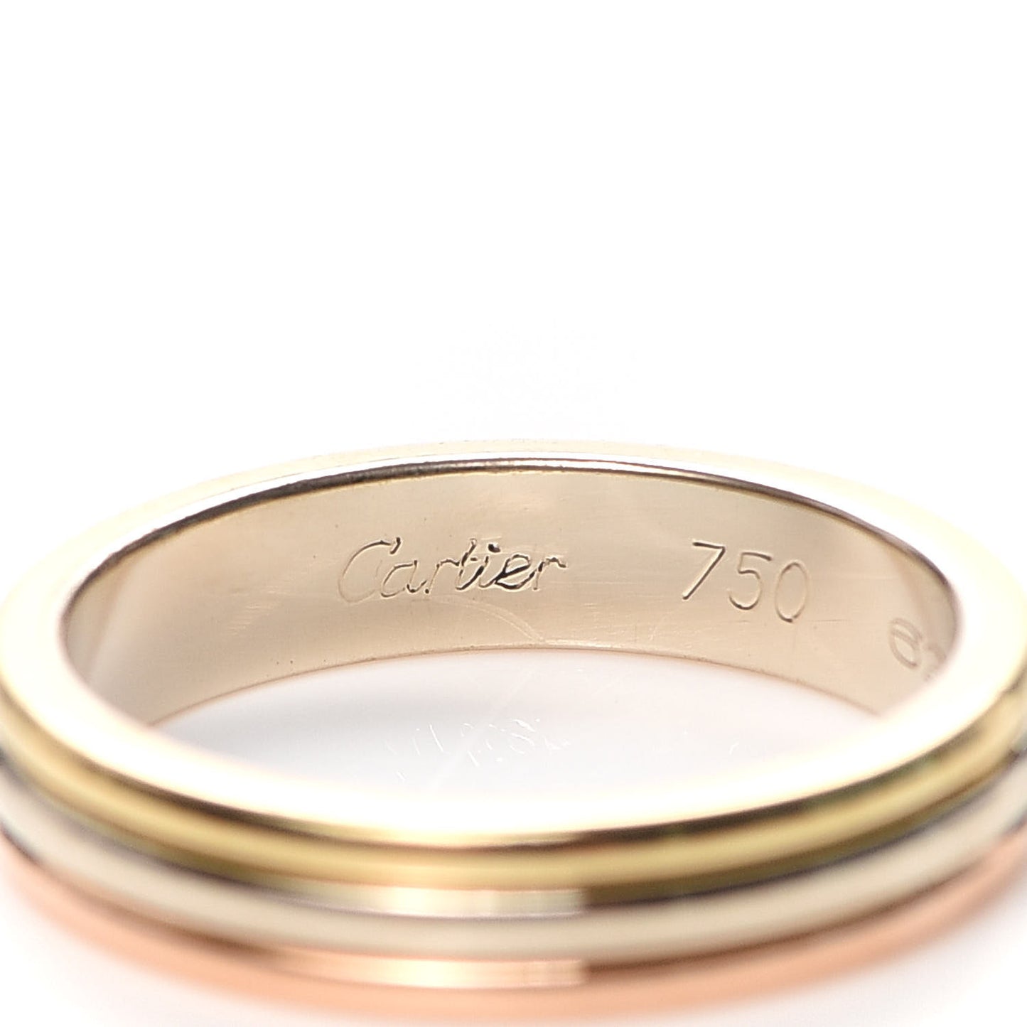 18K Pink White Yellow Gold 3.5mm Trinity Wedding Band Ring 49 4.75