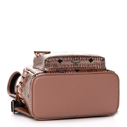 MCM Metallic Visetos Small Side Stud Stark Backpack Champagne Gold 3 of 8