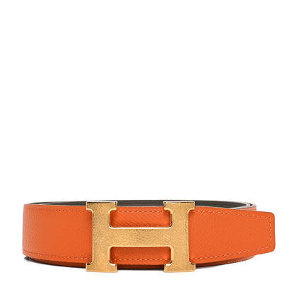 Hermes Epsom 38mm Martelee H Belt 95 38 Orange Etain 1 of 5