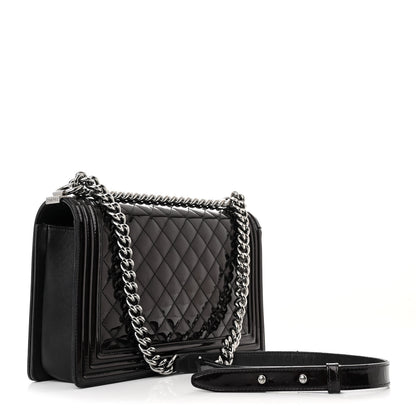 Chanel Patent Calfskin Quilted New Medium Boy Flap Black 3 of 13