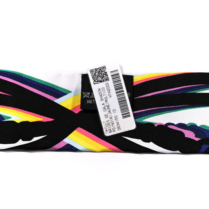 Hermes Silk Brides De Gala Shadow Twilly Black Jaune Multicolor 2 of 5