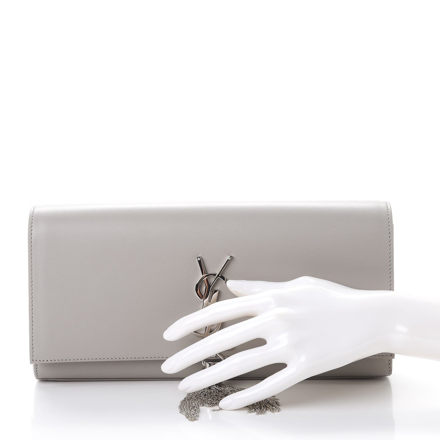 Calfskin Classic Monogram Tassel Clutch Souris