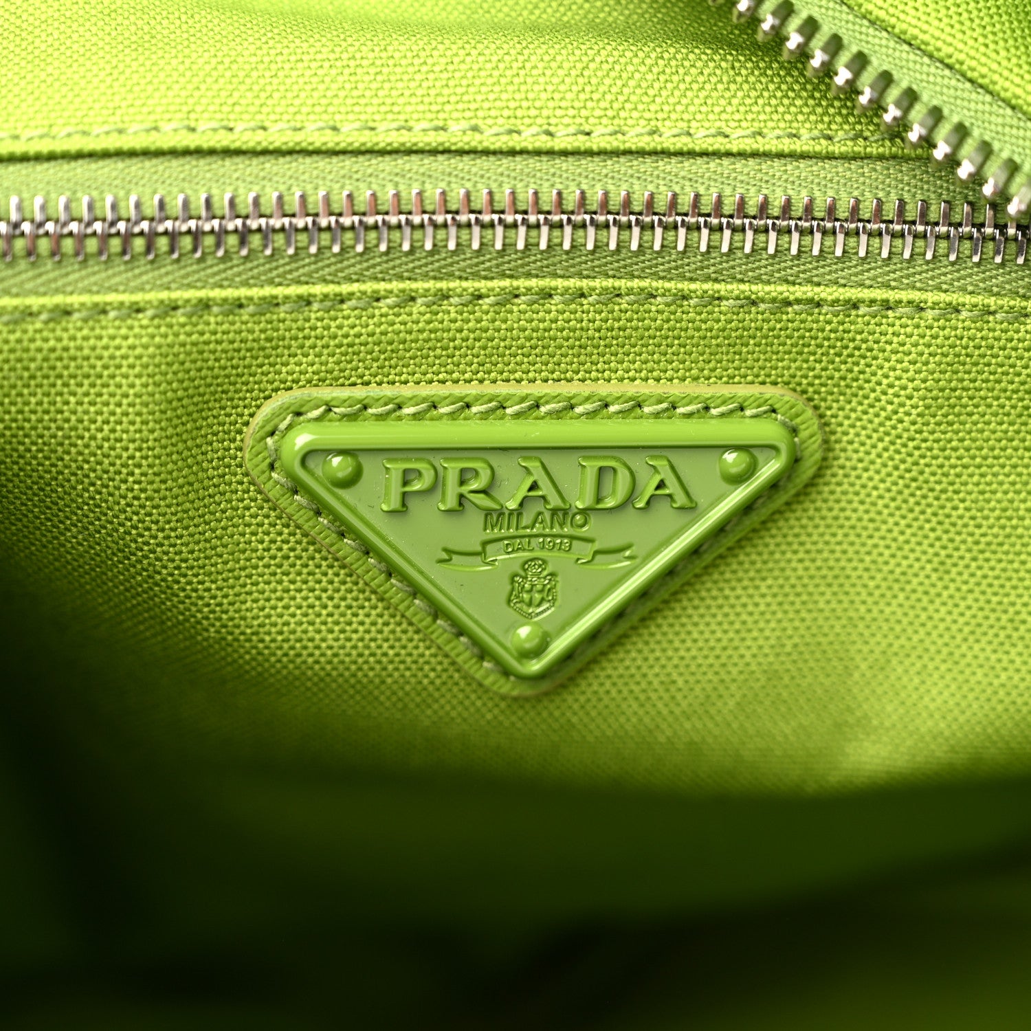 Prada Canapa Logo Embossed Large Triangle Shoulder Bag Felce 6 of 11