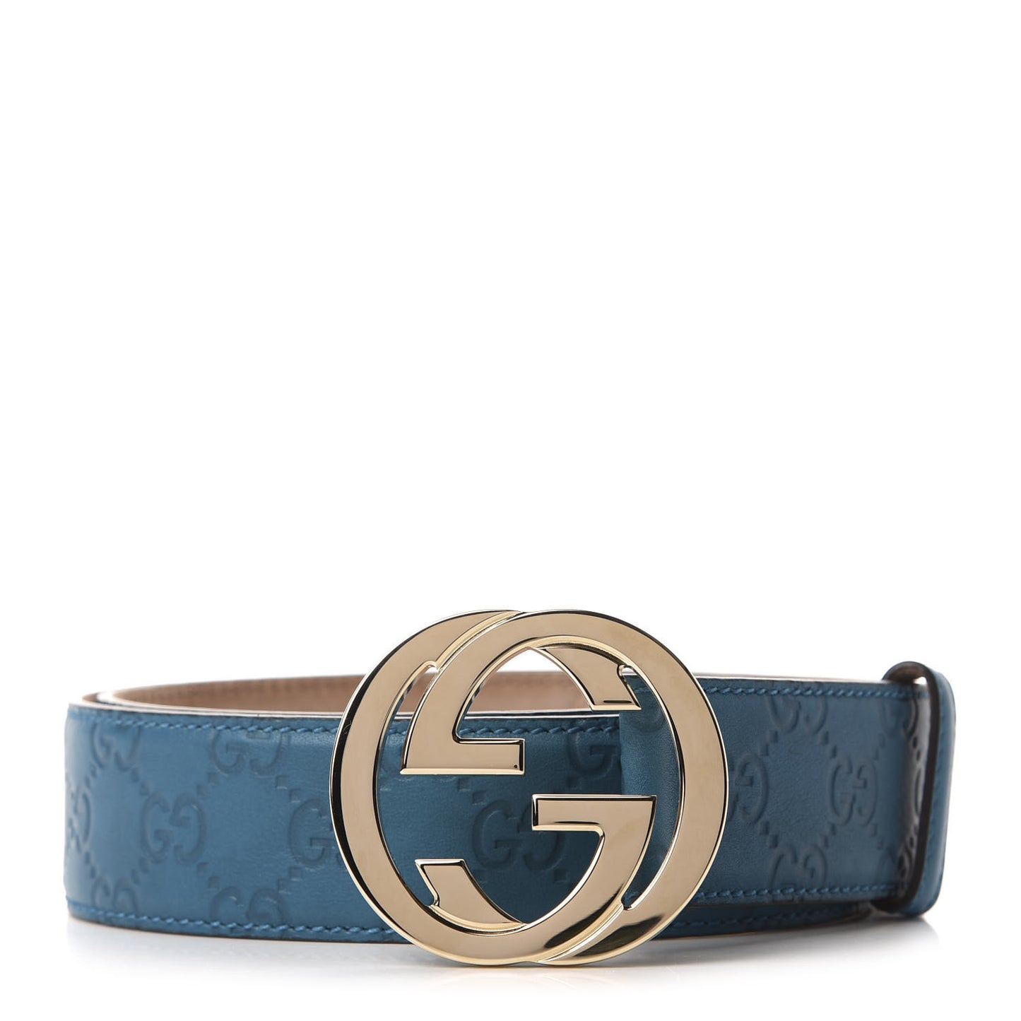 Guccissima Signature Interlocking G 40mm Belt 100 40 Deep Cobalt