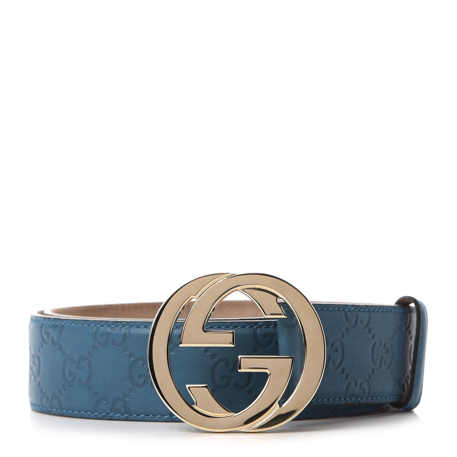 Gucci Guccissima Signature Interlocking G 40mm Belt 100 40 Deep Cobalt 1 of 3
