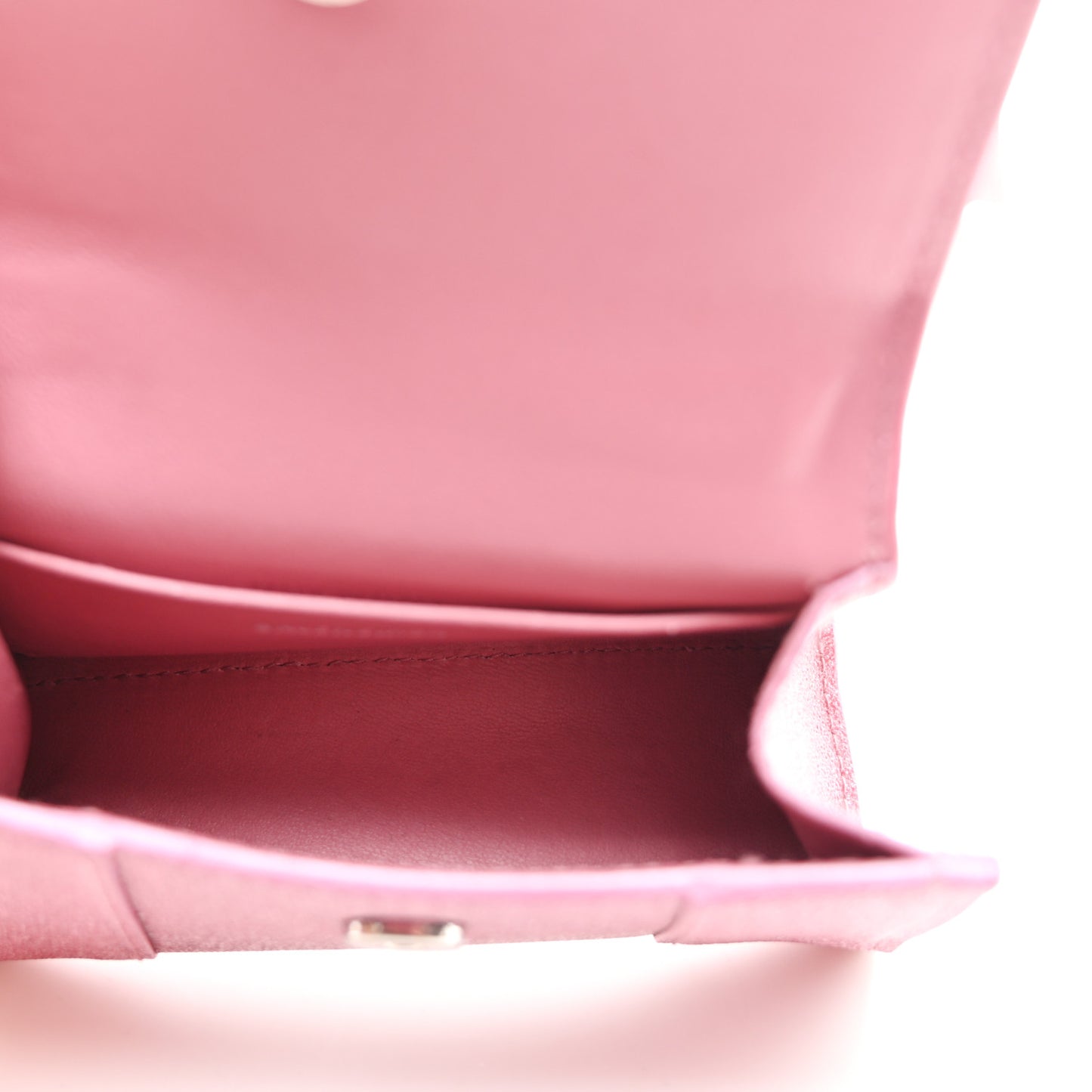 Glitter Fabric Hourglass Top Handle Bag Mini with Chain  Sweet Pink