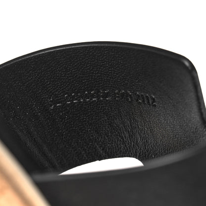 Hermes Calfskin Cork Eze 30 Sandals 37 Black 8 of 8