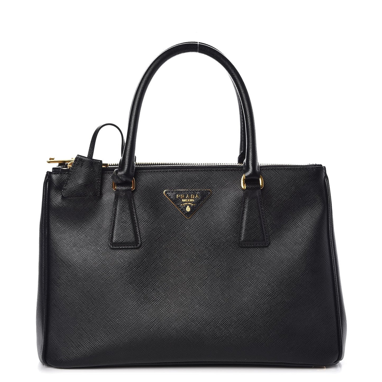 Saffiano Small Galleria Double Zip Tote Black