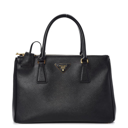 Prada Saffiano Small Galleria Double Zip Tote Black 1 of 9