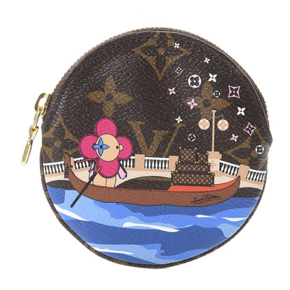 Louis Vuitton Monogram 2019 Christmas Animation Round Coin Purse Blue 2 of 10