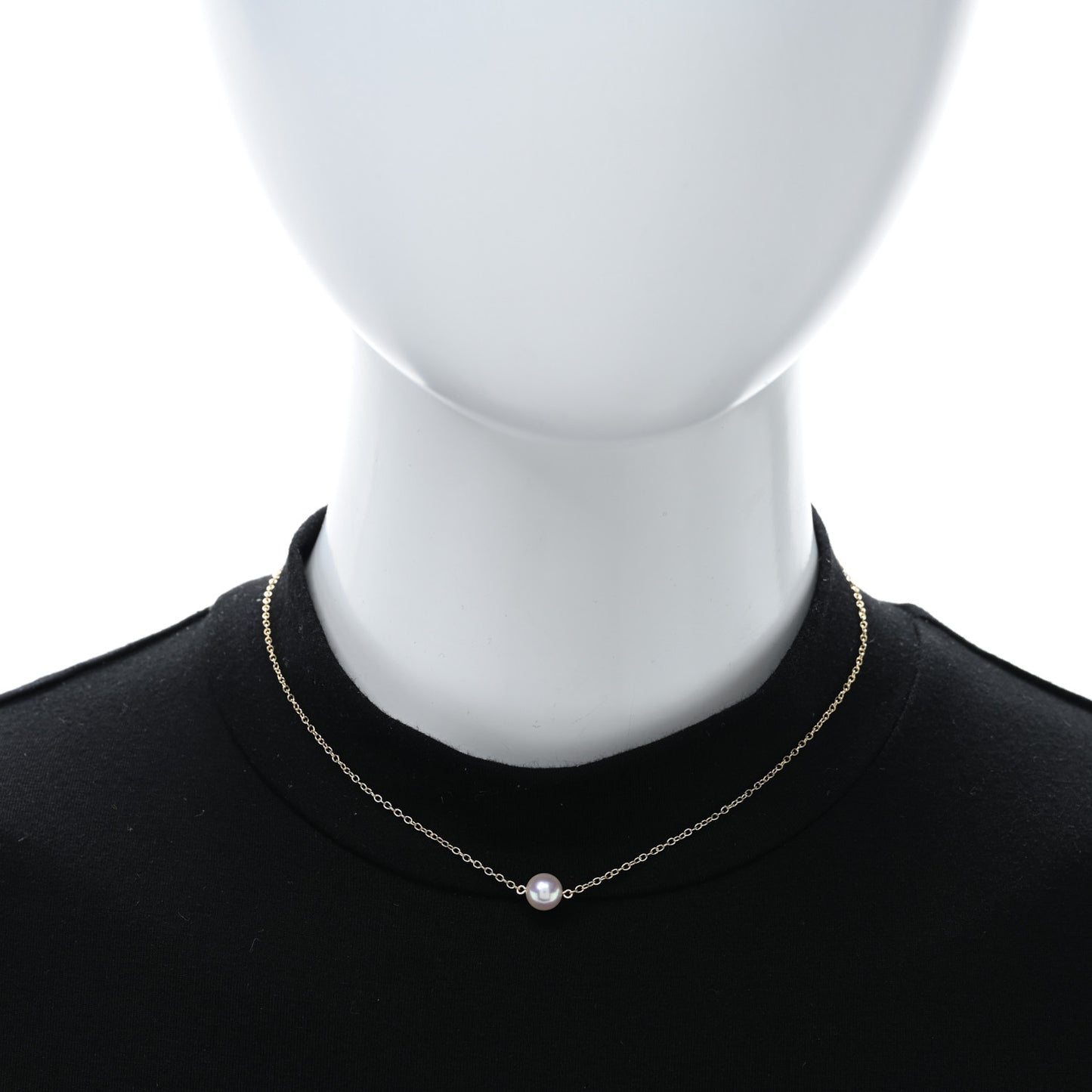 18K Yellow Gold Akoya Pearl 7-7.5mm Single Pendant Necklace