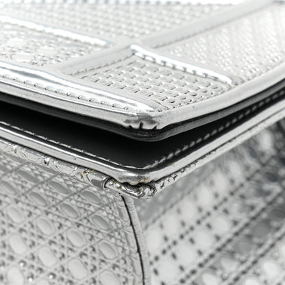 Christian Dior Metallic Patent Micro-Cannage Medium Diorama Flap Bag Silver 14 of 17