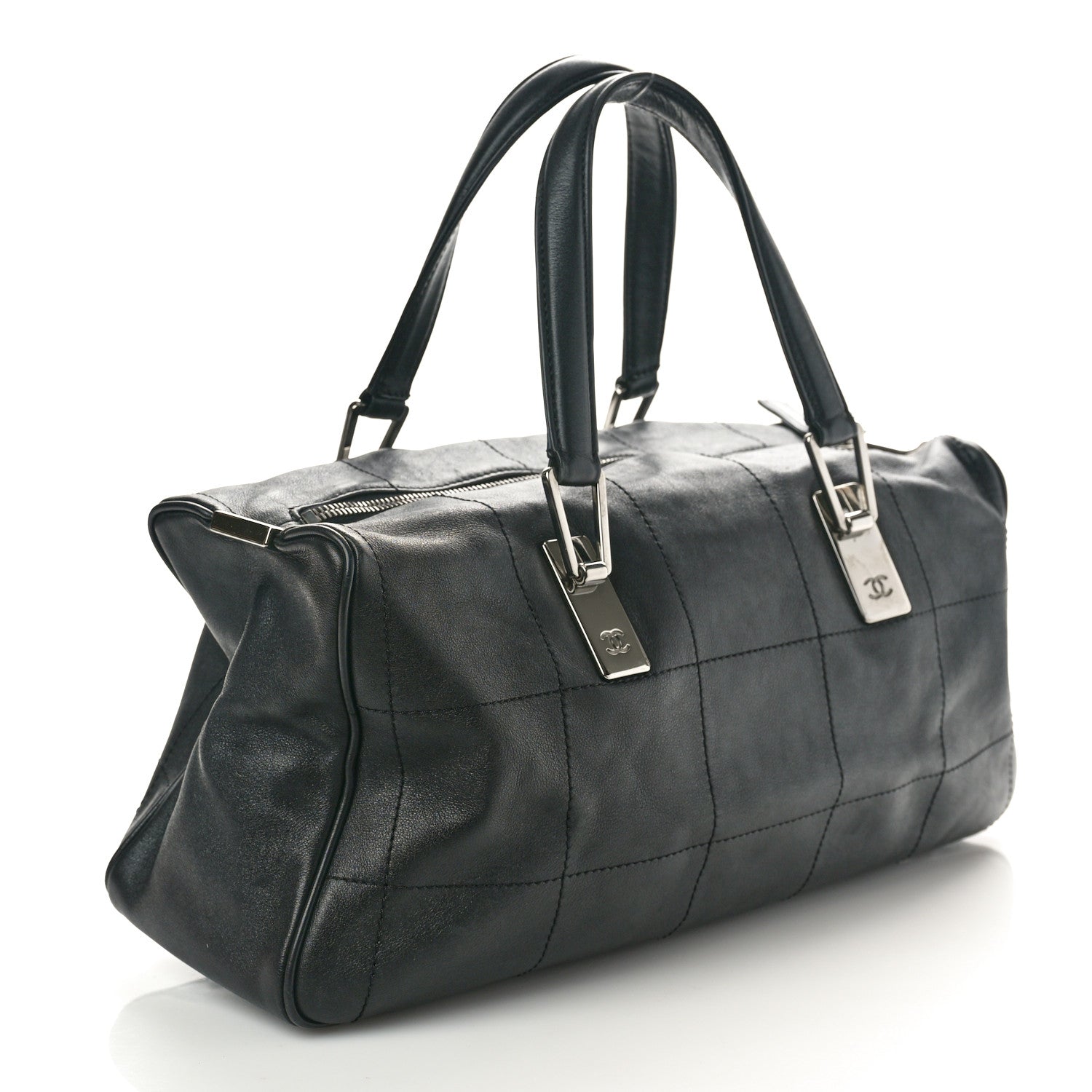 Chanel Lambskin Square Stitched Large Tote Black 3 of 11