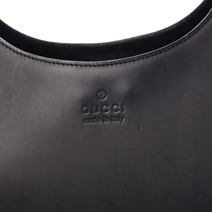 Gucci Smooth Calfskin Bamboo Handle Shoulder Bag Black 13 of 13