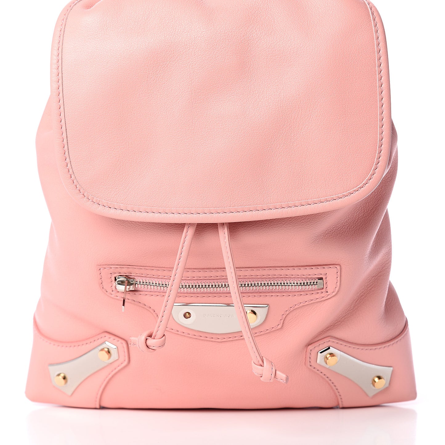Veau Amp Plate Silver Hardware Traveler Backpack Rose