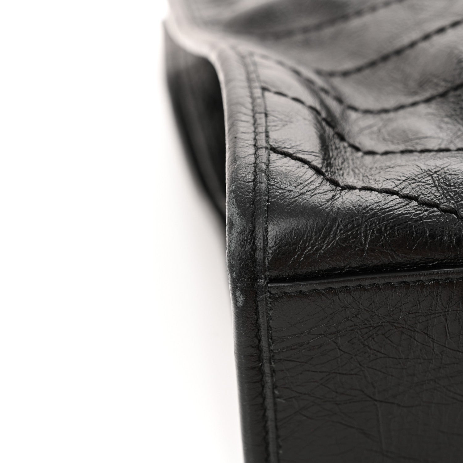 Saint Laurent Crinkled Calfskin Matelasse Monogram Large Niki Shopper Tote Black 16 of 16