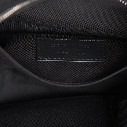 Saint Laurent Calfskin Crocodile Embossed City Belt Bag Black 6 of 10