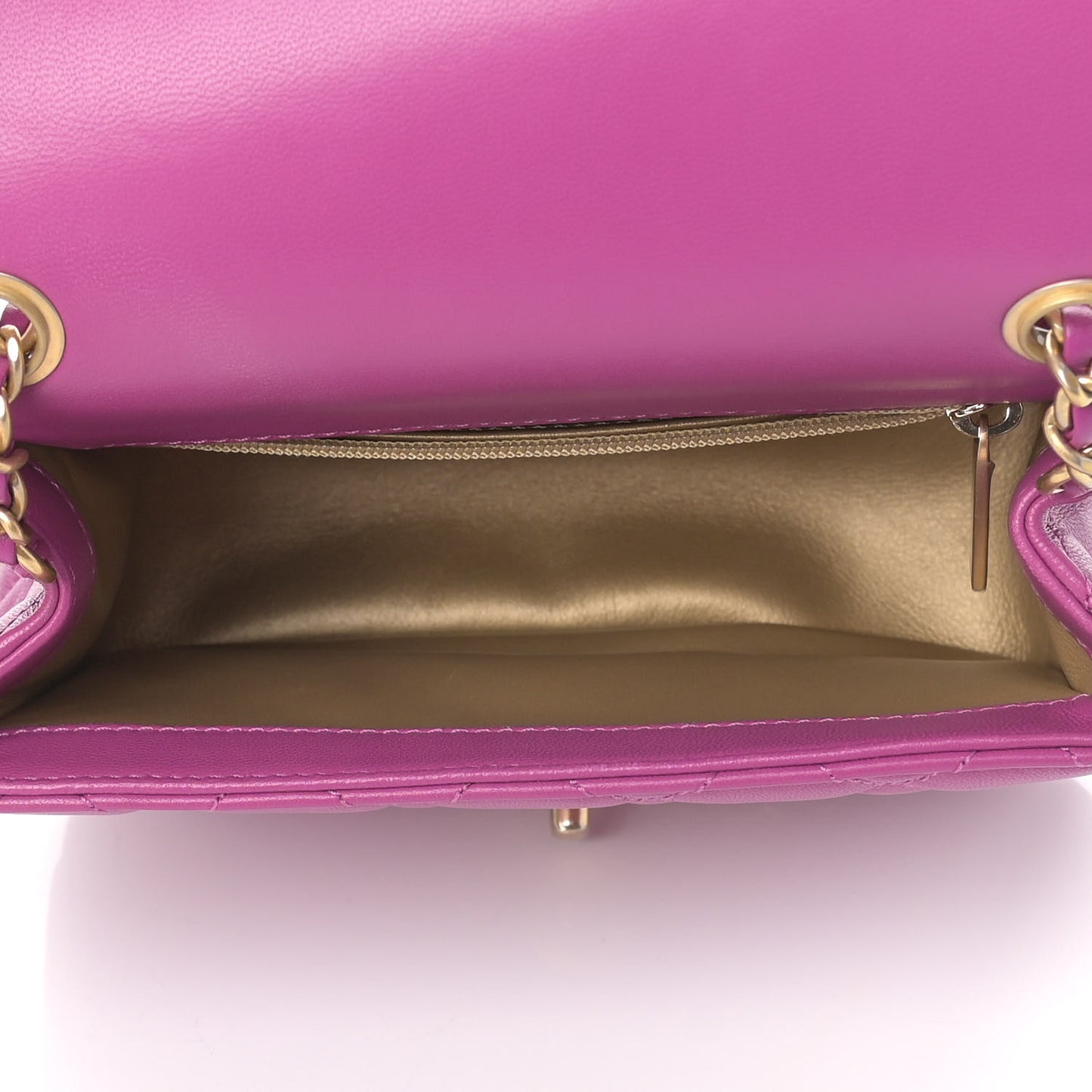 Lambskin Quilted Mini Pearl Crush Flap Violet