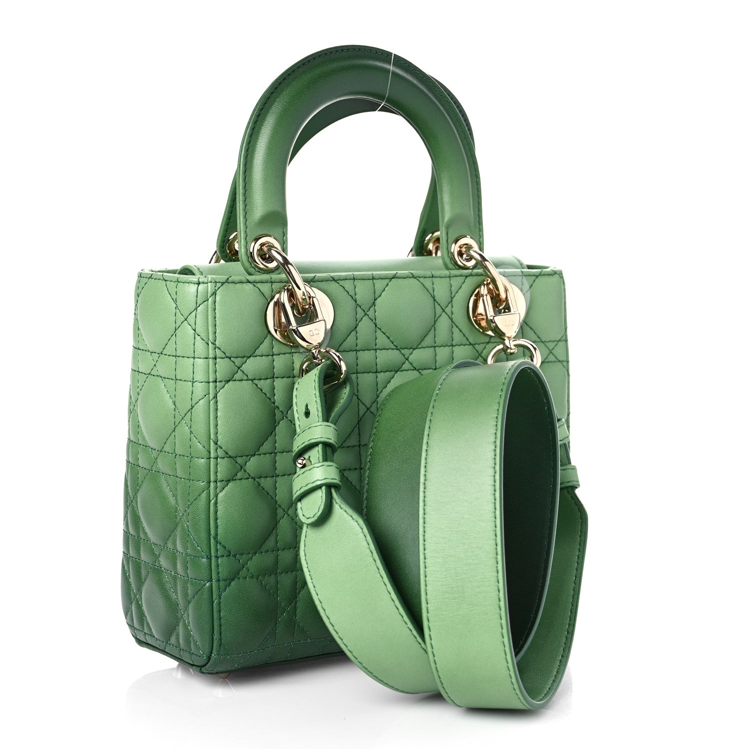 Christian Dior Lambskin Cannage Gradient Small Lady Dior Indigo Green 2 of 8
