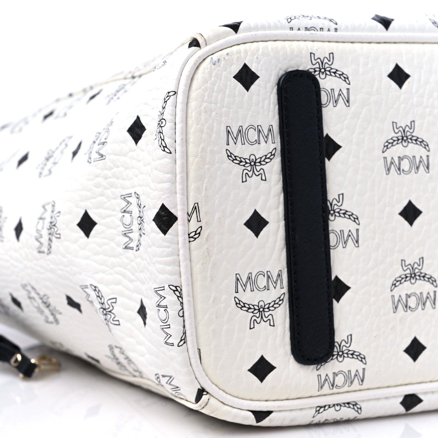 MCM Visetos Medium Project Reversible Shopper Tote White 8 of 17