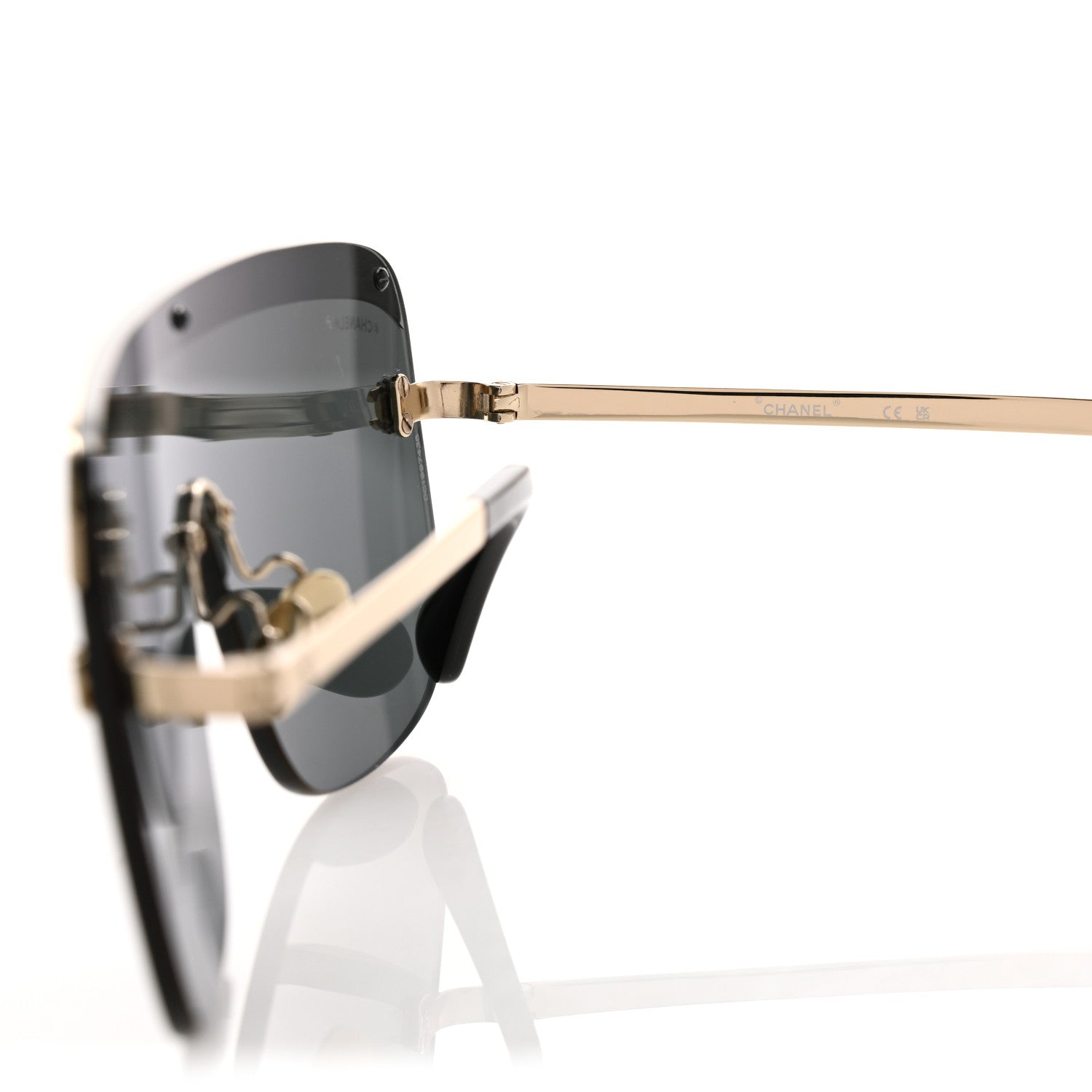 Chanel Metal Shield Sunglasses 71507 Gold 5 of 9