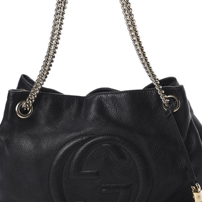 Gucci Pebbled Calfskin Medium Soho Chain Shoulder Bag Black 10 of 10