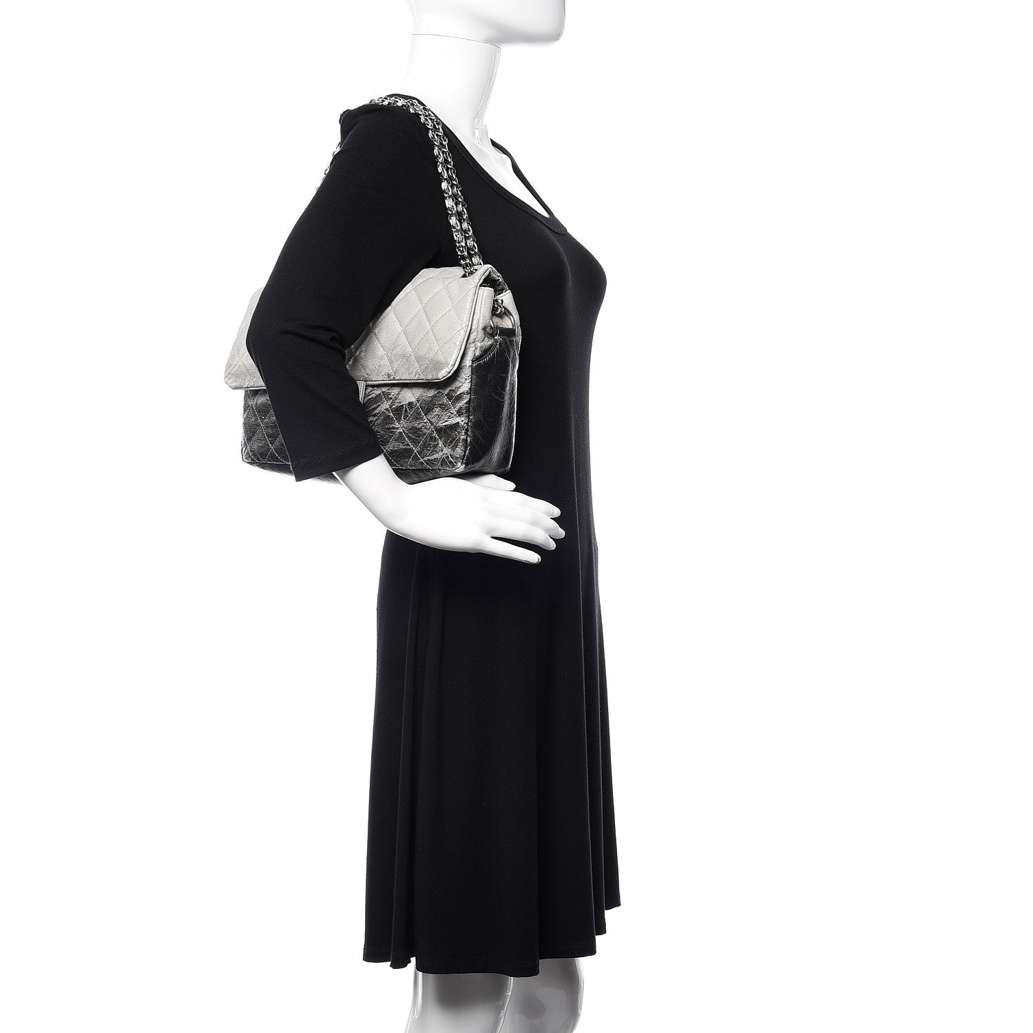 Chanel Vinyl Quilted Jumbo Melrose Degrade Flap Black 2 of 19