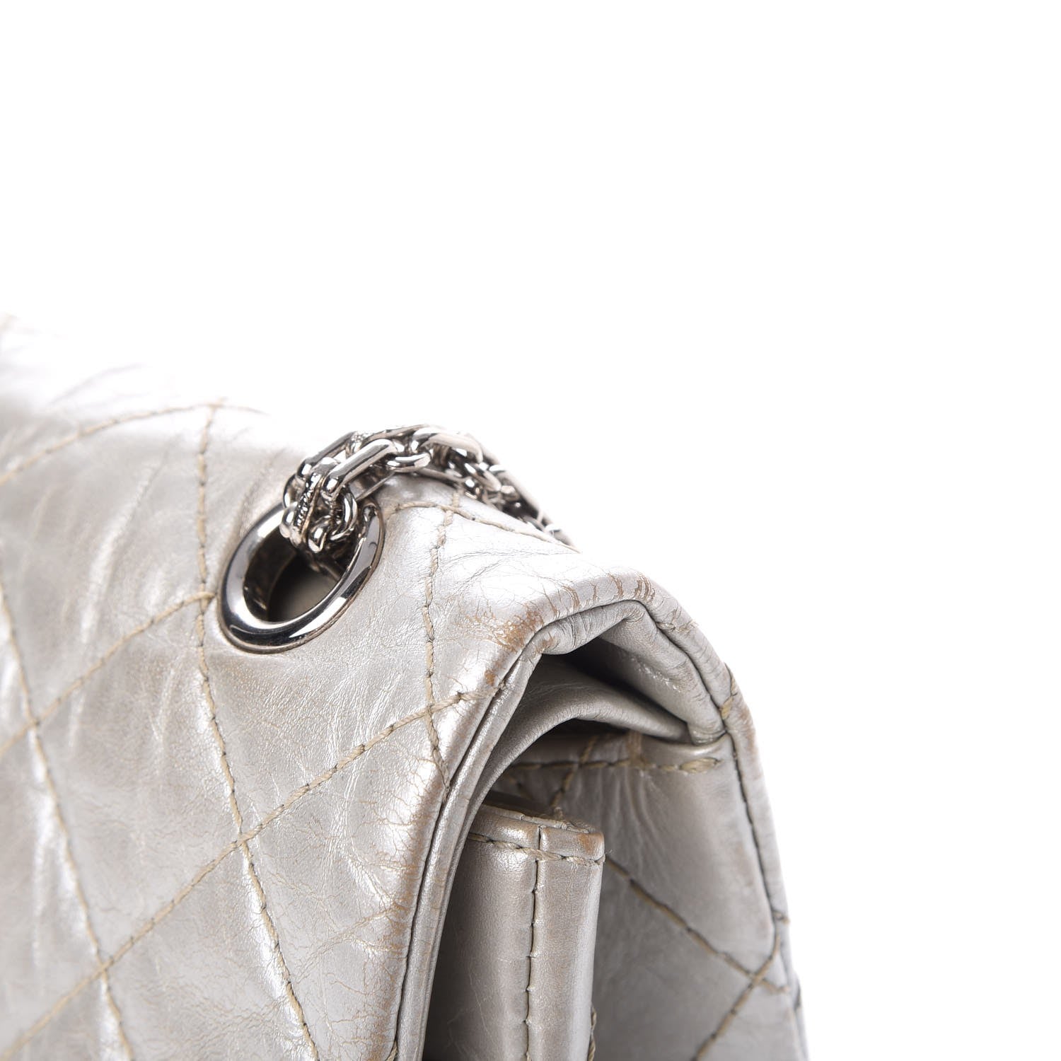 Chanel Metallic Aged Calfskin Quilted 2.55 Reissue 226 Flap Silver 10 of 17