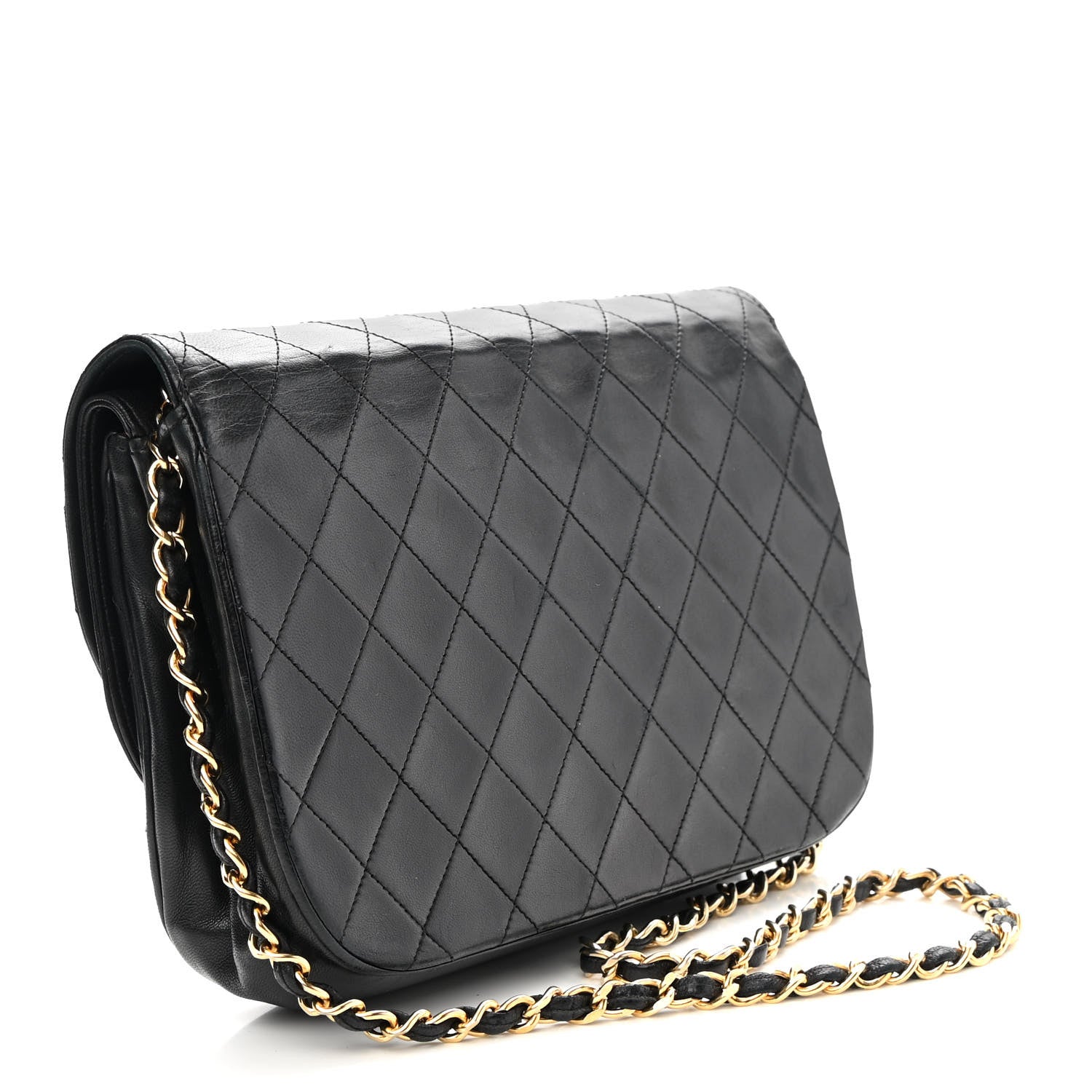 Chanel Lambskin Quilted Medium Round Double Flap Black 2 of 10