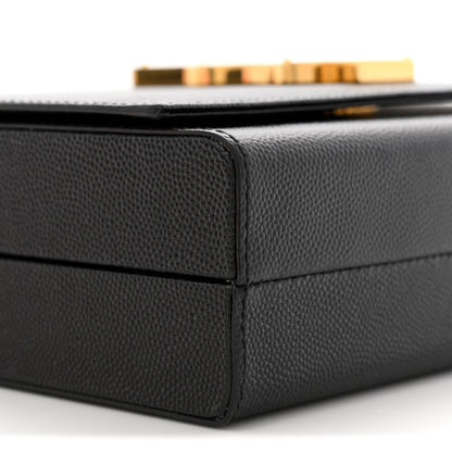 Saint Laurent Grain De Poudre Monogram Small Kate Slide Chain Crossbody Box Bag Black 9 of 10