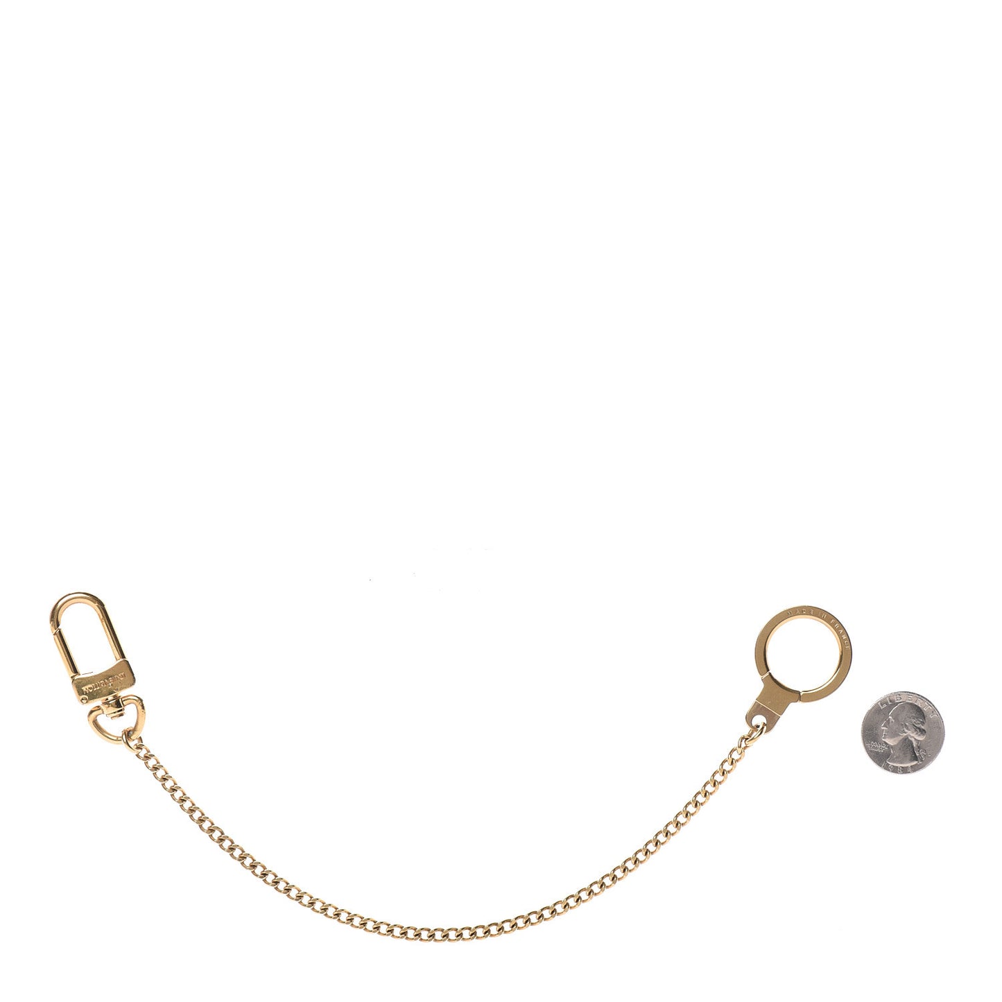 Metal Pochette Extender Key Ring Chain Gold