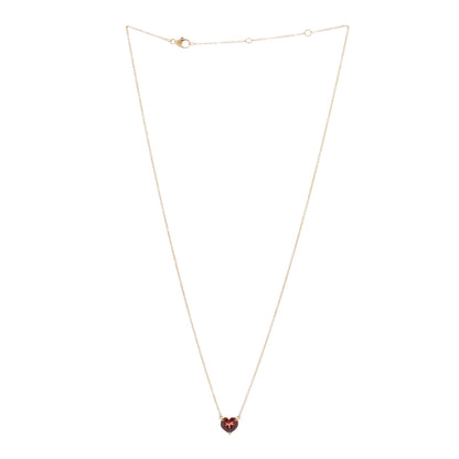 David Yurman 18K Yellow Gold Garnet Heart Pendant Necklace 2 of 4