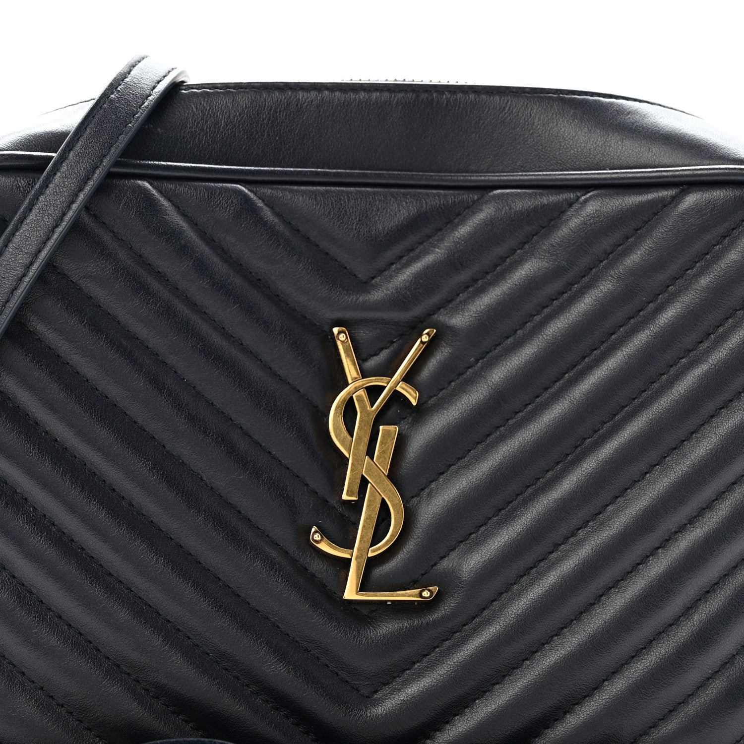Saint Laurent Calfskin Matelasse Monogram Lou Camera Bag Deep Marine 7 of 15