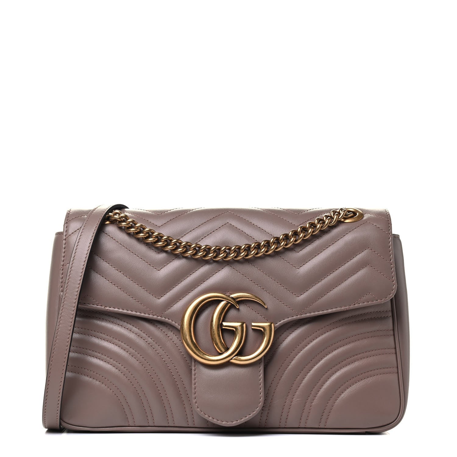 Gucci Calfskin Matelasse Medium GG Marmont Shoulder Bag Porcelain Rose 1 of 4
