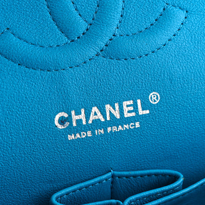 Chanel Patent Calfskin Quilted Medium Double Flap Turquoise 6 of 10