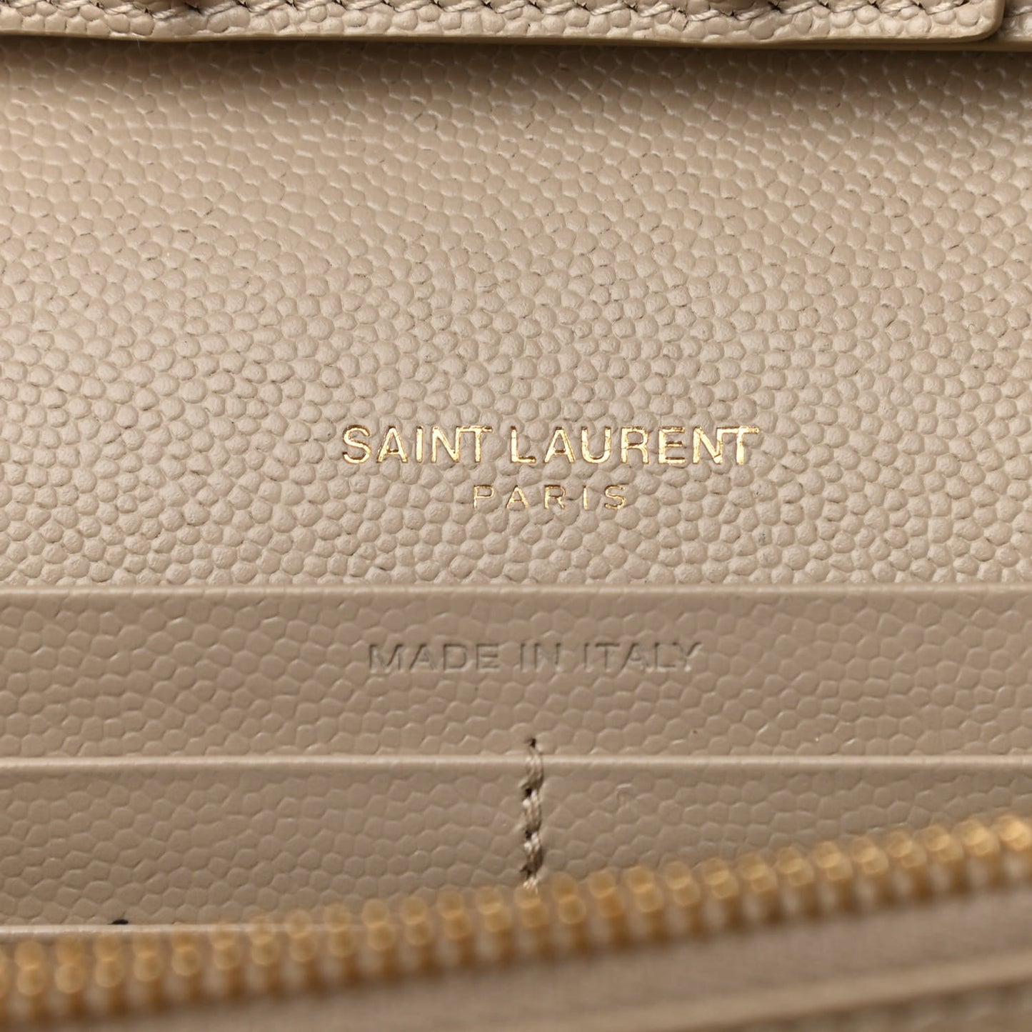 Grain De Poudre Matelasse Chevron Cassandre Chain Wallet Deep Beige