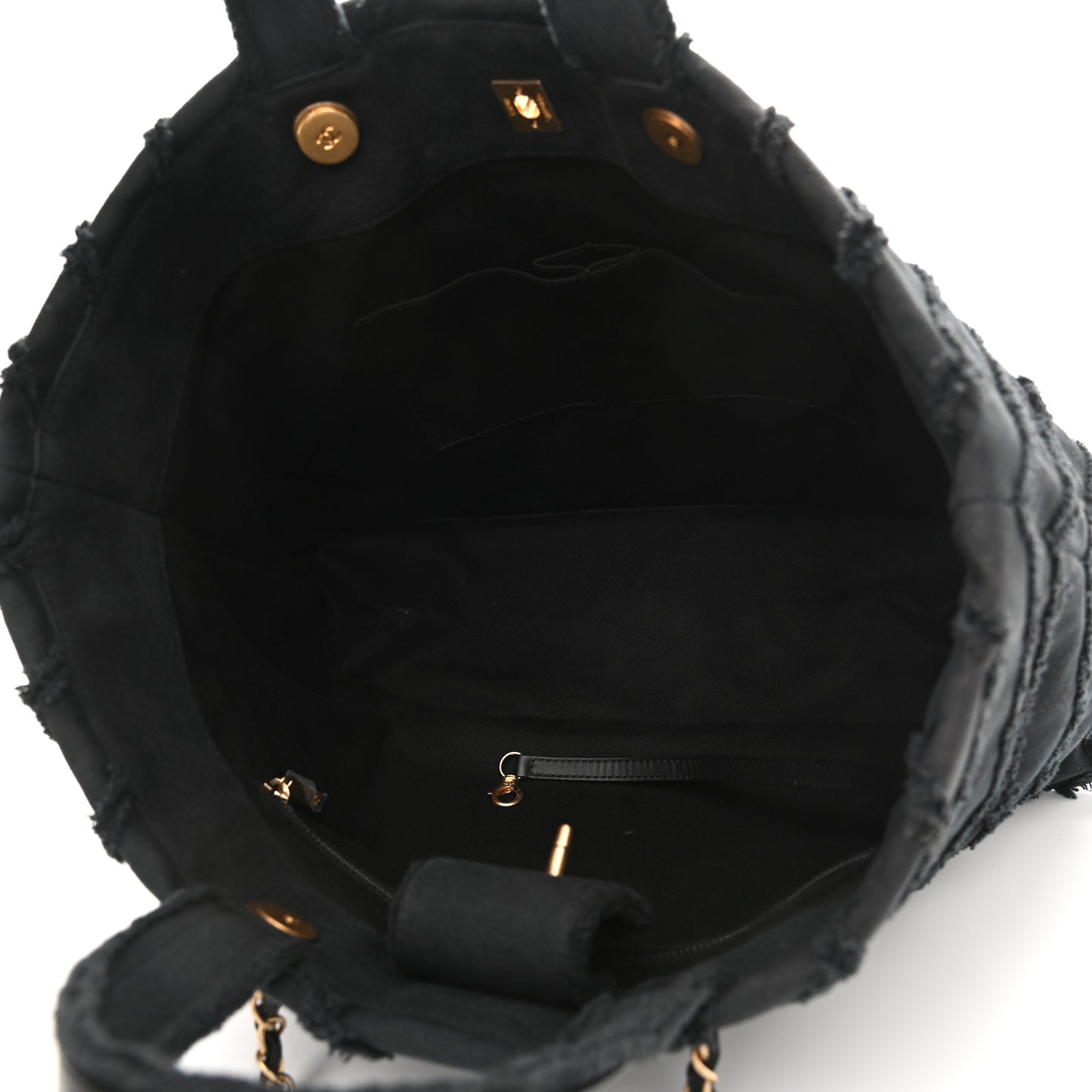 Canvas Chevron Cuba Patchwork Shopper Tote Black