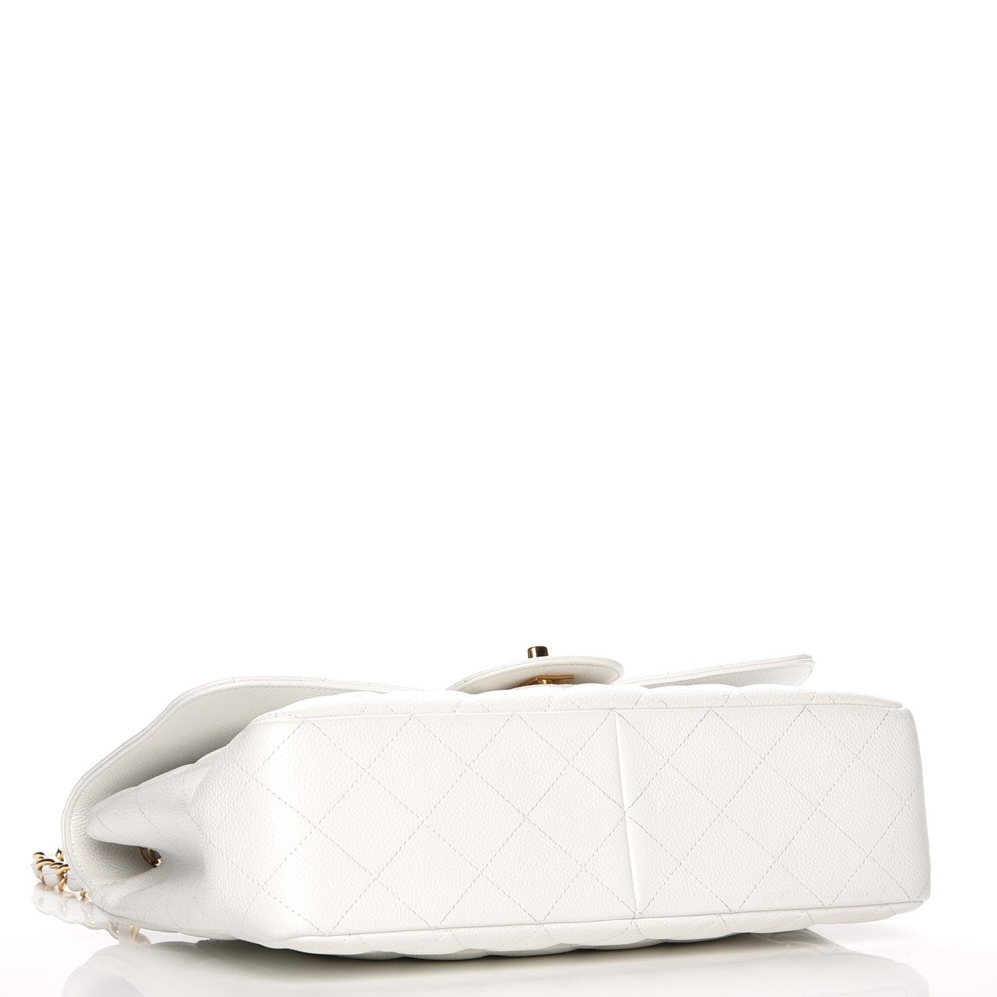 Caviar Quilted Jumbo Single Flap White