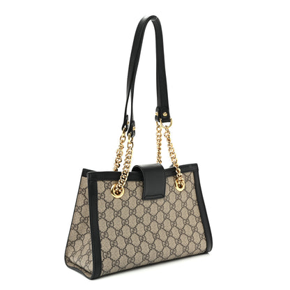 Gucci GG Supreme Monogram Small Padlock Tote Black 3 of 12