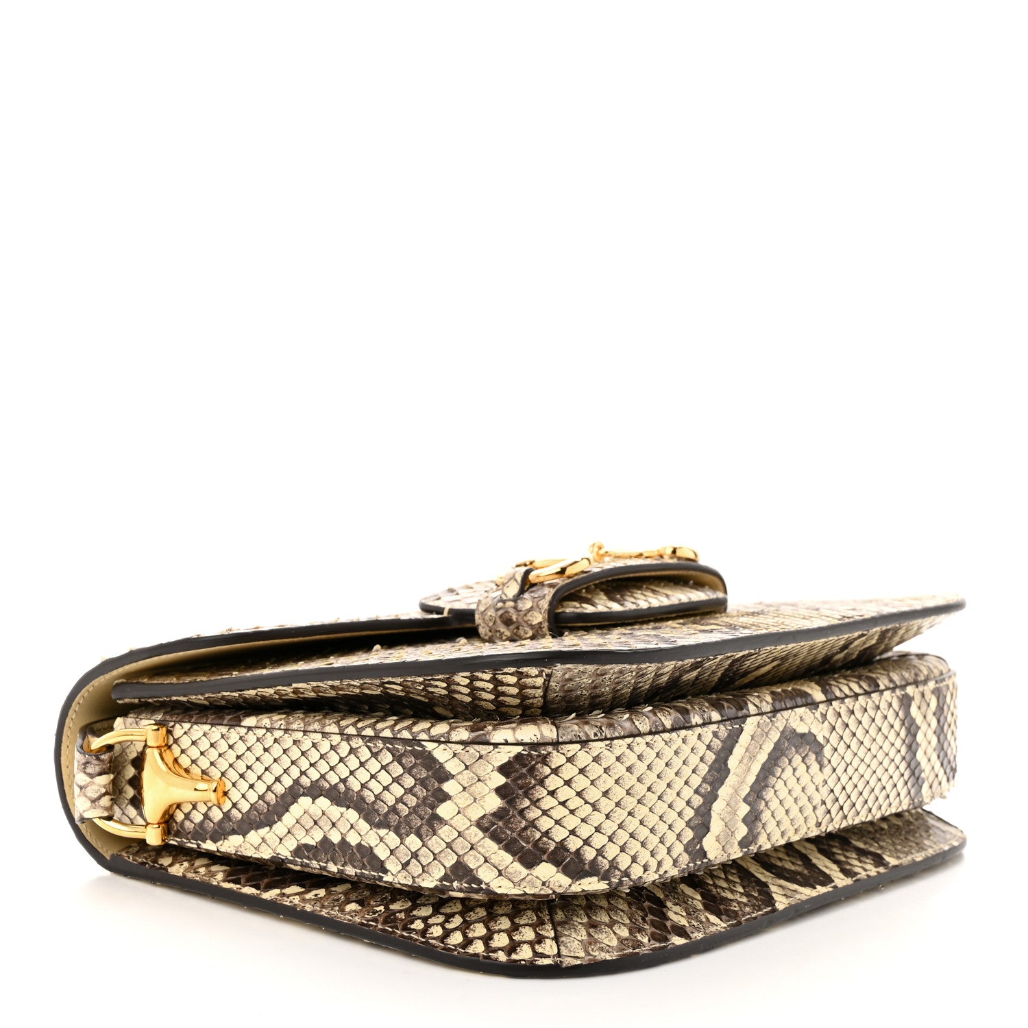 Gucci Snakeskin Horsebit 1955 Shoulder Bag Natural 4 of 12