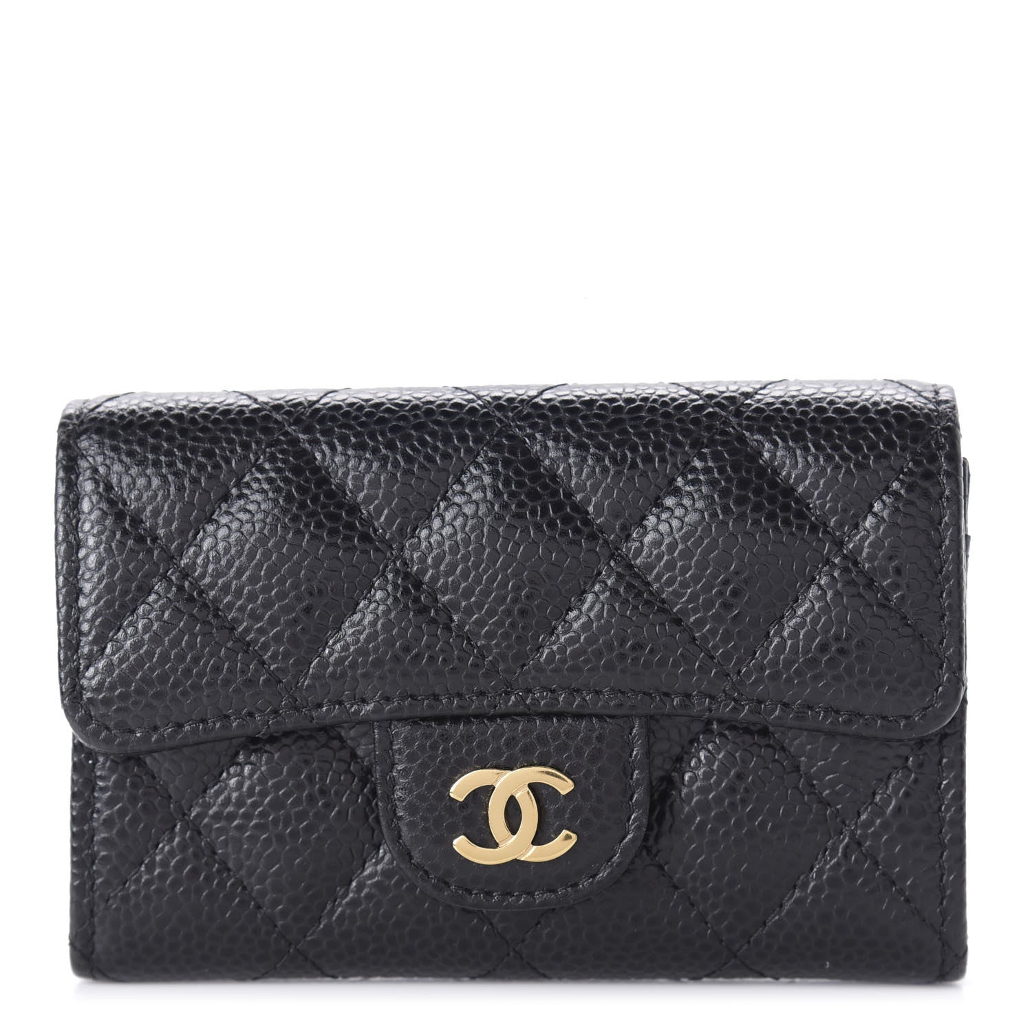 Chanel Caviar Quilted Flap Card Holder Black 1 of 12