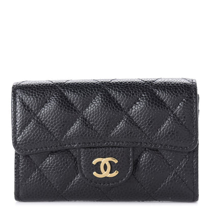 Chanel Caviar Quilted Flap Card Holder Black 1 of 12
