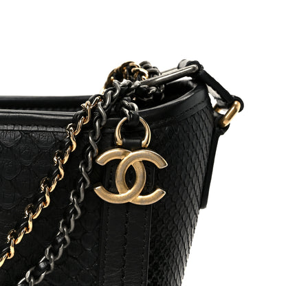 Chanel Snakeskin Patent Calfskin Small Gabrielle Hobo Black 8 of 10