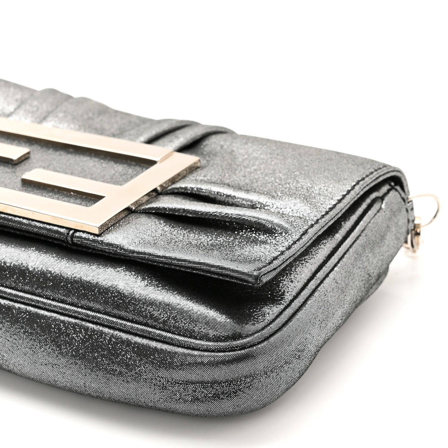 Fendi Metallic Calfskin Mia Pochette Silver 12 of 12