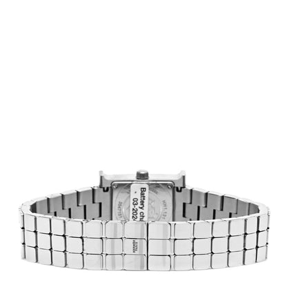 Hermes Stainless Steel Diamond Bezel Mother of Pearl 17.2mm Heure H Hour Quartz Watch 3 of 5